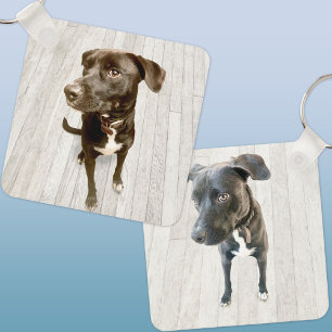 Pet Dog Two Photo Key Ring