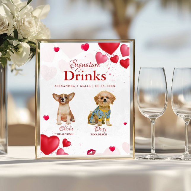 Pet Dog Valentine Signature Drink wedding sign (Creator Uploaded)