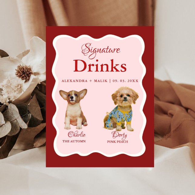 Pet Dog Valentine Signature Drink wedding sign (Creator Uploaded)