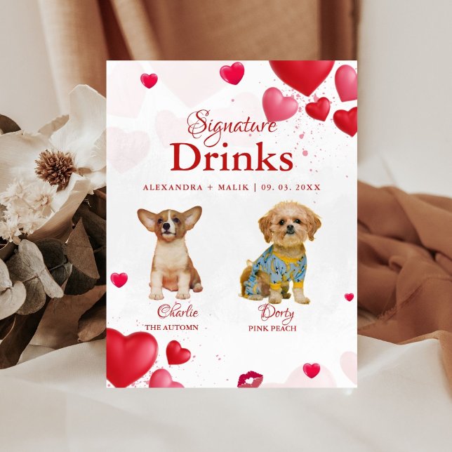 Pet Dog Valentine Signature Drink wedding sign (Creator Uploaded)