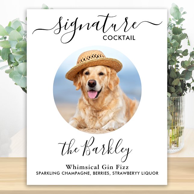 Pet Dog Wedding Signature Cocktail Custom Photo Poster (Creator Uploaded)