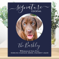 Pet Dog Wedding Signature Cocktail Navy Blue