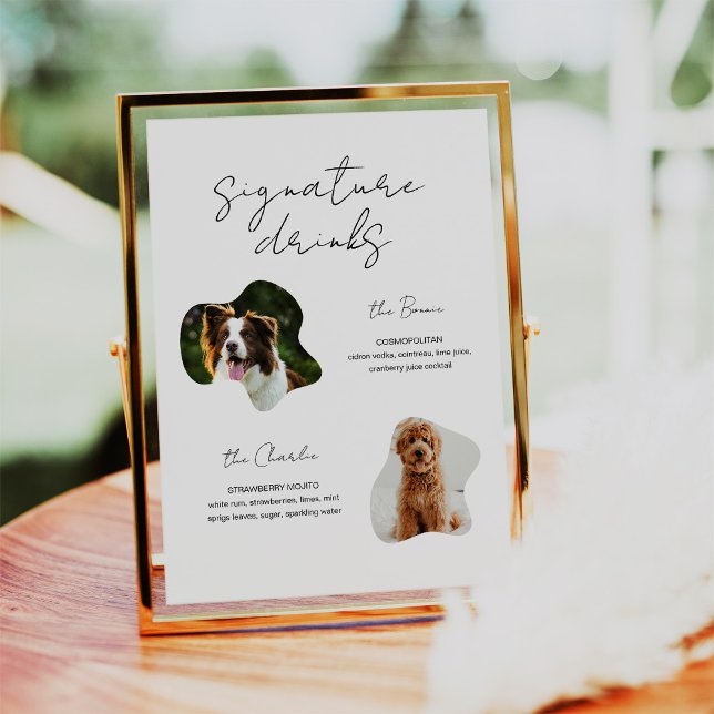 Pet Dog Wedding Signature Drinks Custom 2 Photo Poster (Creator Uploaded)