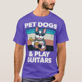 Pet Dogs and Play Guitars Vintage Design 1  T-Shirt