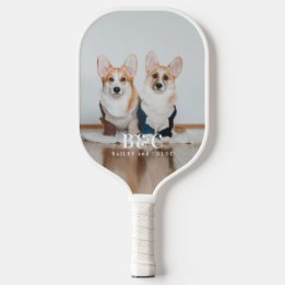 Pet Dogs Photo Monogrammed Names Keepsake Pickleball Paddle