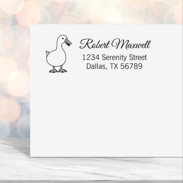 Pet Duck Goose Address 2 Self-inking Stamp (Creator Uploaded)