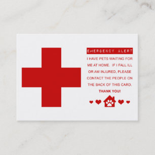 pet emergency alert appointment card