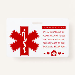 pet emergency contacts ID badge