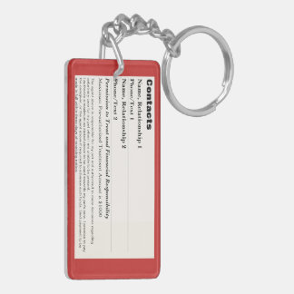 Pet Emergency Information Card v3 Key Ring