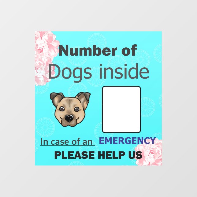 Pet Emergency Window Cling (Sheet)