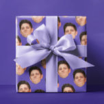 Pet Face Photo Violet Purple Gift Wrapping Paper<br><div class="desc">Simple template. Upload a tightly cropped png of any object with the background removed (many phone applications available) and you can be wrapping gifts in the recipients face,  your cat,  or any object you'd like,  on a colourful and bright ultra violet purple background</div>
