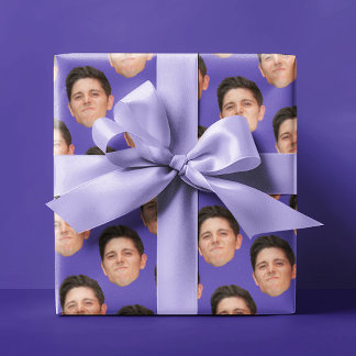 Pet Face Photo Violet Purple Gift Wrapping Paper