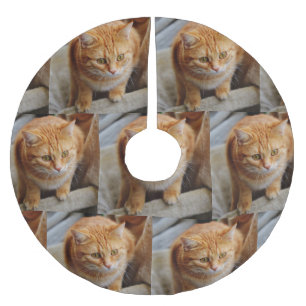 Pet Family Photo Customise Christmas Holiday Brushed Polyester Tree Skirt