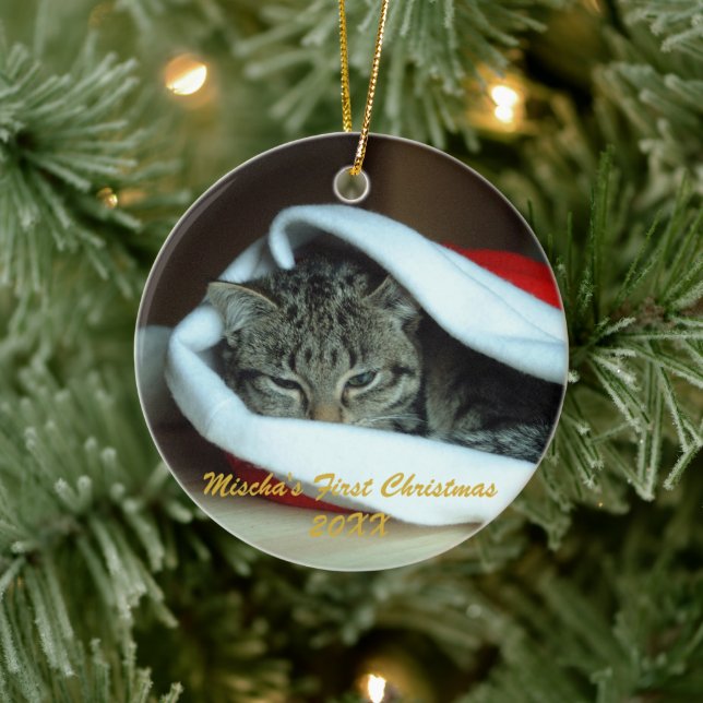 Pet First Christmas Ceramic Ornament (Tree)
