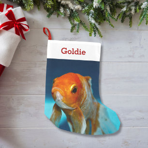 Pet Fish Lover Photo & Name Personalised Small Christmas Stocking
