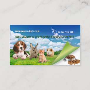 Pet food & supplies, organic product's distributor business card