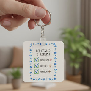 Pet Foster Checklist Key Ring