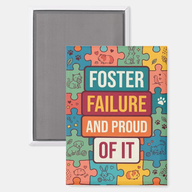 Pet Foster Fail Humour Dog Mum Magnet (Front/Back)