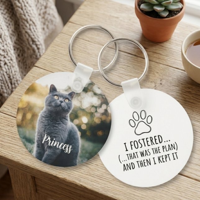Pet Foster Failure Paw Print Key Ring (Check out this custom keychain for a pet parent celebrating a foster win!)