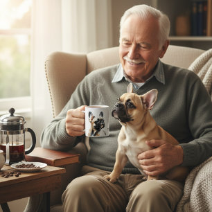Pet French Bull Watercolor Personalise Coffee Mug