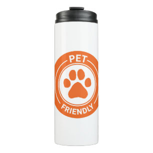 Pet Friendly Bestie Westie Drawn Paw - Orange Thermal Tumbler