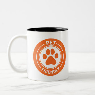 Pet Friendly Bestie Westie Drawn Paw - Orange Two-Tone Coffee Mug