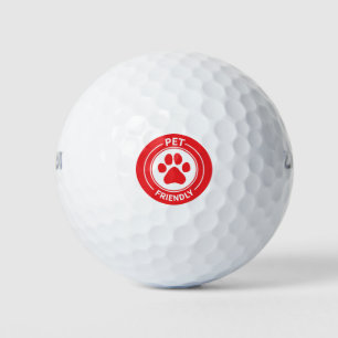 Pet Friendly Bestie Westie Drawn Paw - Red Golf Balls