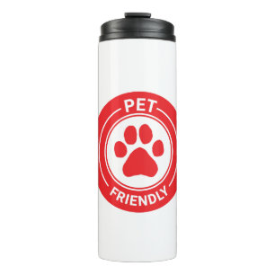 Pet Friendly Bestie Westie Drawn Paw - Red Thermal Tumbler
