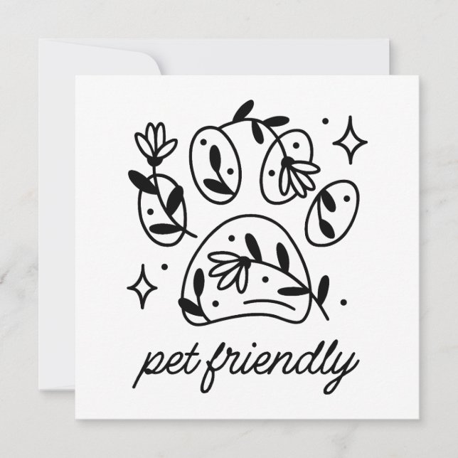 Pet friendly dog area store card (Front)