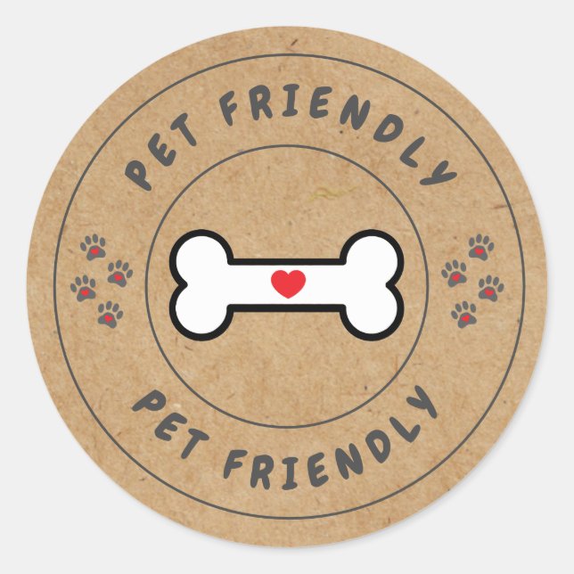 Pet Friendly Kraft Label with bone (Front)