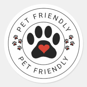 Pet Friendly Label with heart paw