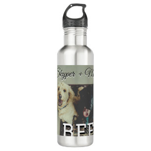 Pet friends besties add name pet photo animal love 710 ml water bottle