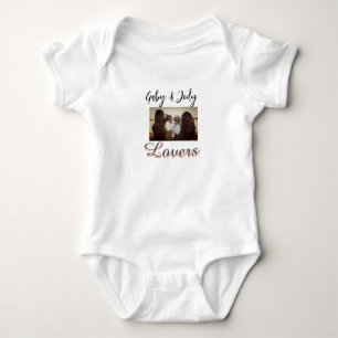 Pet friends besties add name pet photo animal love baby bodysuit