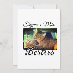 Pet friends besties add name pet photo animal love invitation