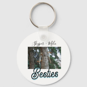 Pet friends besties add name pet photo animal love key ring