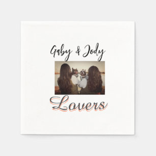 Pet friends besties add name pet photo animal love napkin