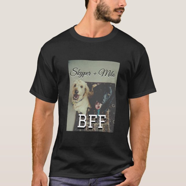 Pet friends besties add name pet photo animal love T-Shirt (Front)