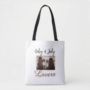 Pet friends besties add name pet photo animal love tote bag