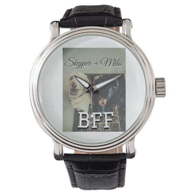 Pet friends besties add name pet photo animal love watch (Front)