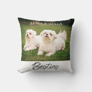 Pet Friends Besties Photo Dog Mom Gift  Cushion
