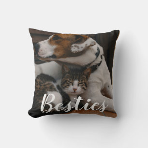 Pet Friends Dog Dad Cat Mum Gift BFF Besties Photo Cushion