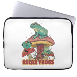 pet frogs relax laptop sleeve