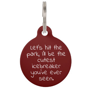 Pet Funny Humour, Name, Phone, Quote   Deep Red Tag