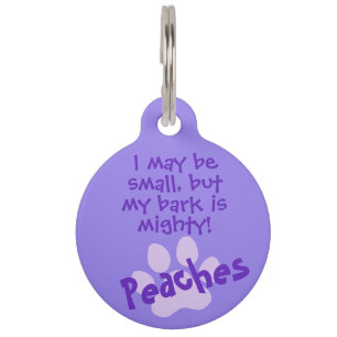Pet Funny Humour, Paws, Name, Phone Pastel Purpl Pet Tag