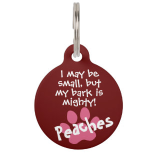 Pet Funny Humour, Paws, Name, Phone, Quote Red Pet Tag