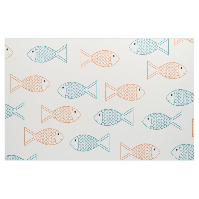 Pet Goldfish/ Koi Carp Fish Print Pattern Fabric (Fat Quarter)