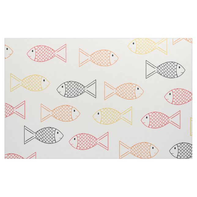 Pet Goldfish/ Koi Carp Fish Print Pattern Fabric (Fat Quarter)
