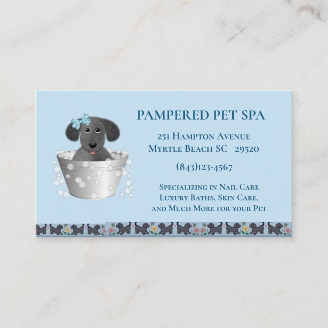 Pet Groomer Appointment Business Card (Front)