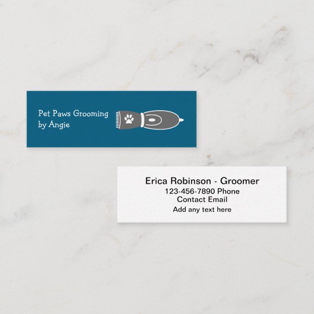 Pet Groomer Cute Simple Business Cards (Front/Back)
