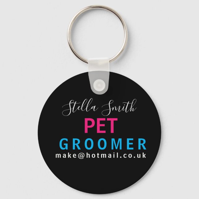 PET groomer, dog walker,  designer artist Key Ring (Front)